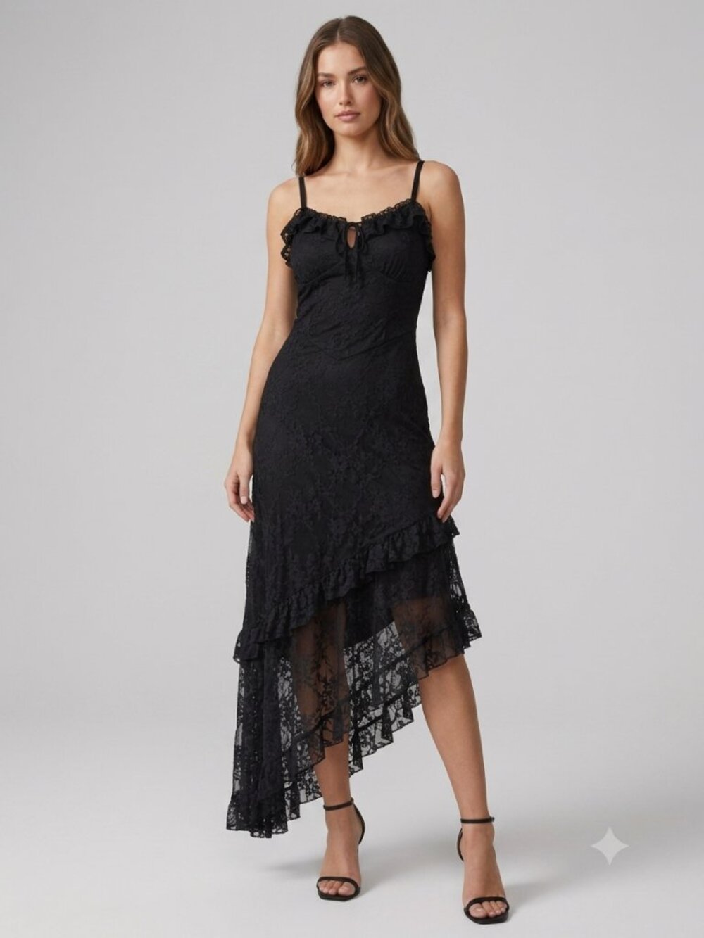 Madden Girl Asymmetrical Black Lace Dress Size M NWT
